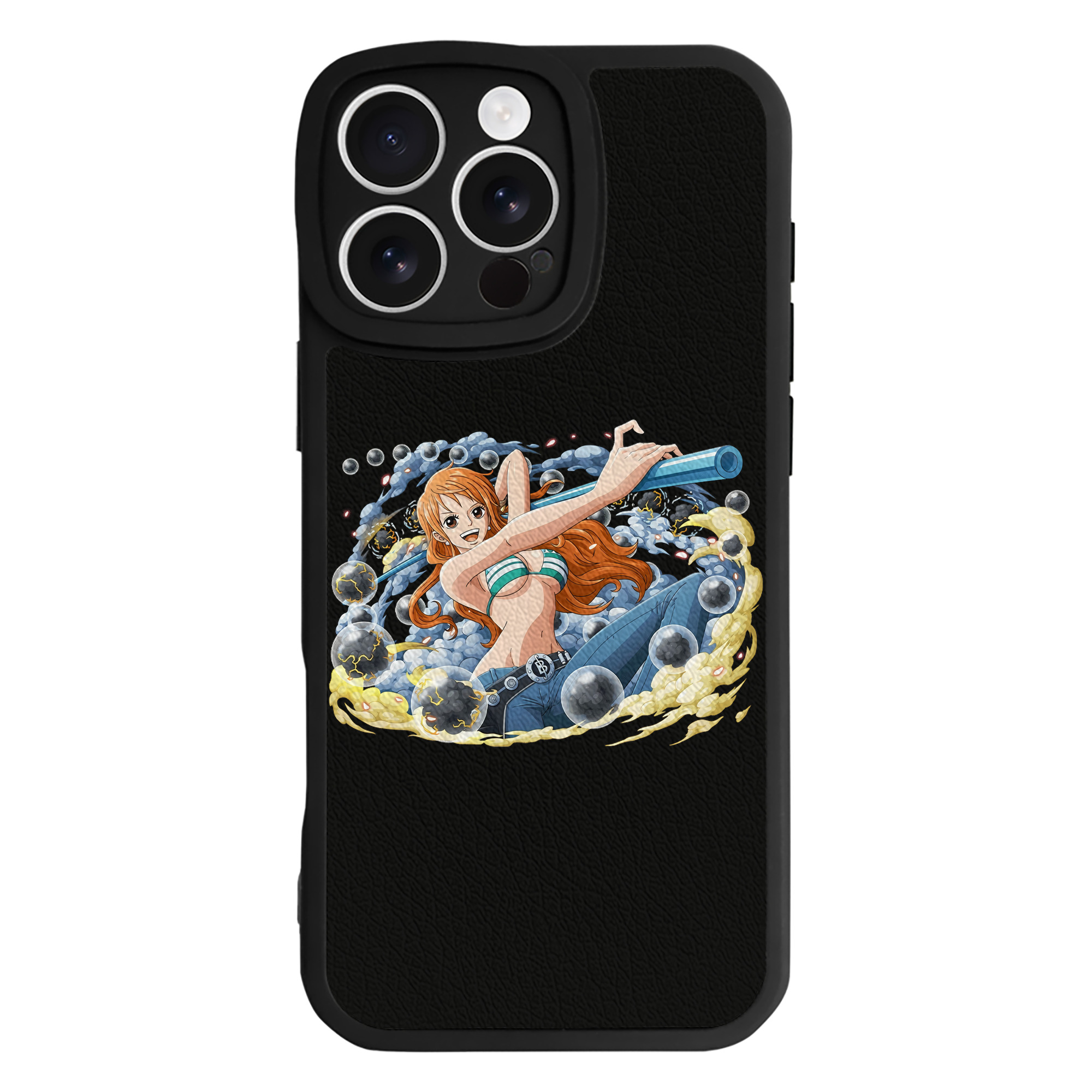 （画像用） ワンピース ナミ ONE PIECE Nami 【iPhone 16シリーズ対応】シリコンスマホケース（レザー調） 材質：シリコン